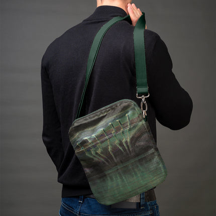 Vyriška rankinė per petį premium M. K. Čiurlionis „Žaibai“