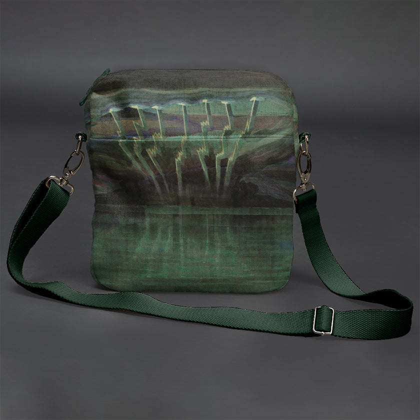 Vyriška rankinė per petį premium M. K. Čiurlionis „Žaibai“