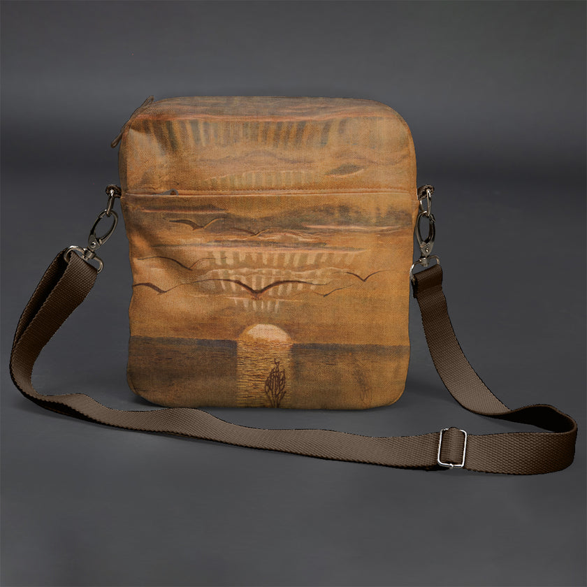 Vyriška rankinė per petį premium M. K. Čiurlionis „Saulėlydis“