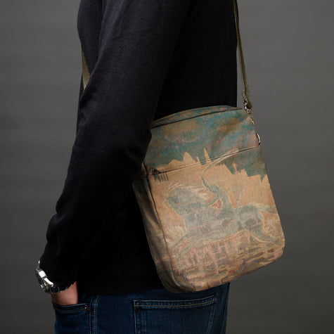 Vyriška rankinė per petį premium M. K. Čiurlionis „Vyčio Preliudas“