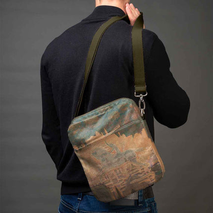 Vyriška rankinė per petį premium M. K. Čiurlionis „Vyčio Preliudas“