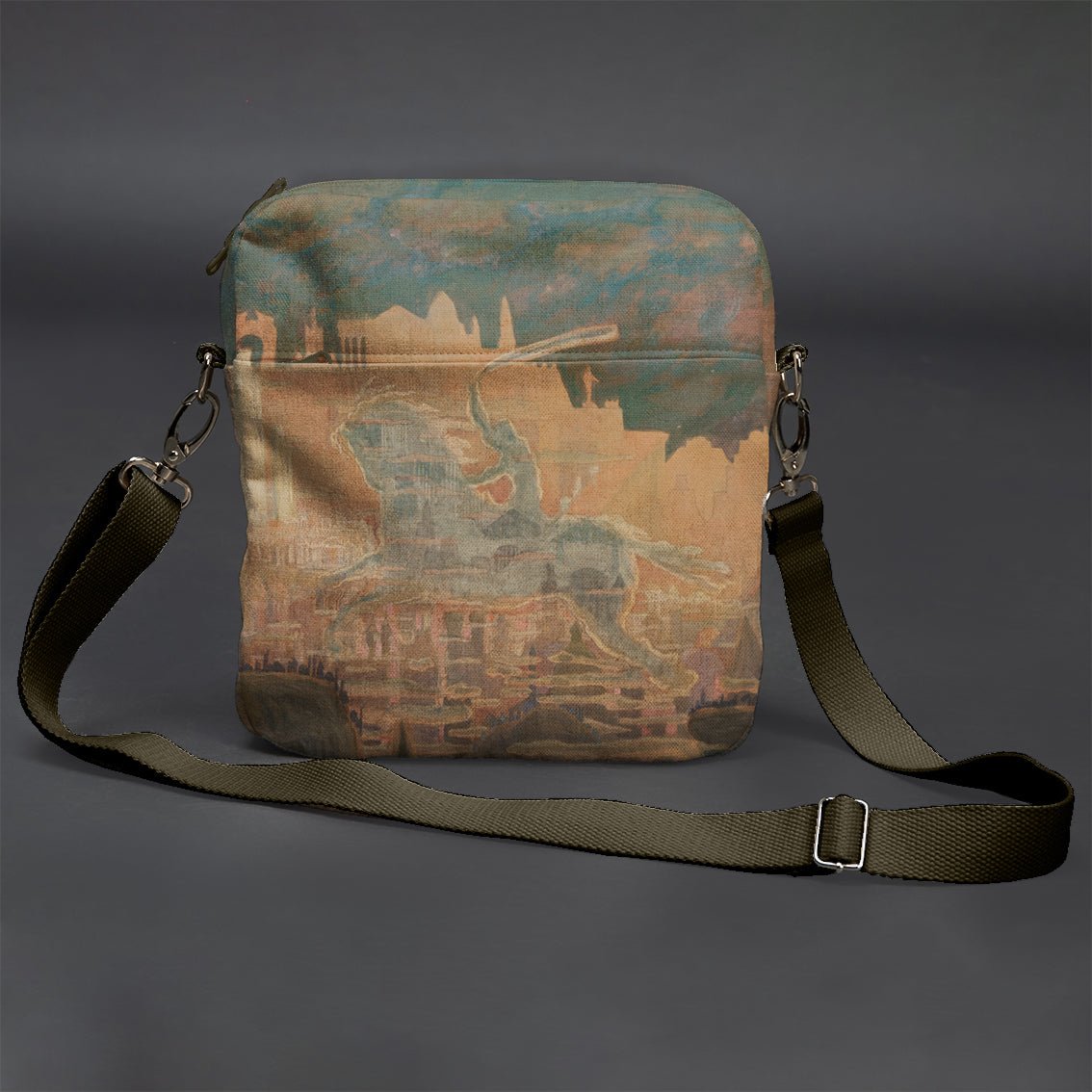 Vyriška rankinė per petį premium M. K. Čiurlionis „Vyčio Preliudas“