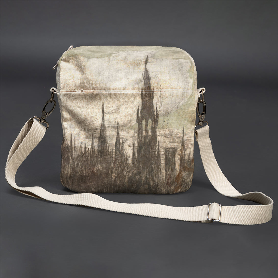 Vyriška rankinė per petį premium M. K. Čiurlionis „Bokštai“