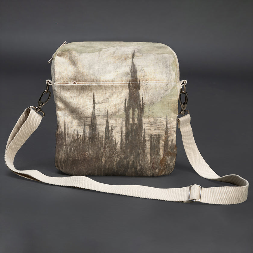 Vyriška rankinė per petį premium M. K. Čiurlionis „Bokštai“