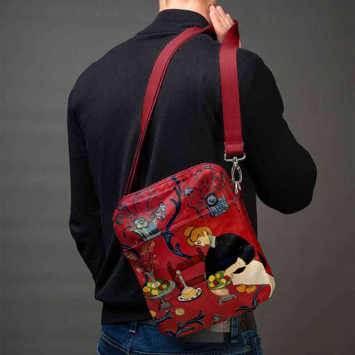 Men’s Premium Crossbody Bag M. K. Čiurlionis „Towers