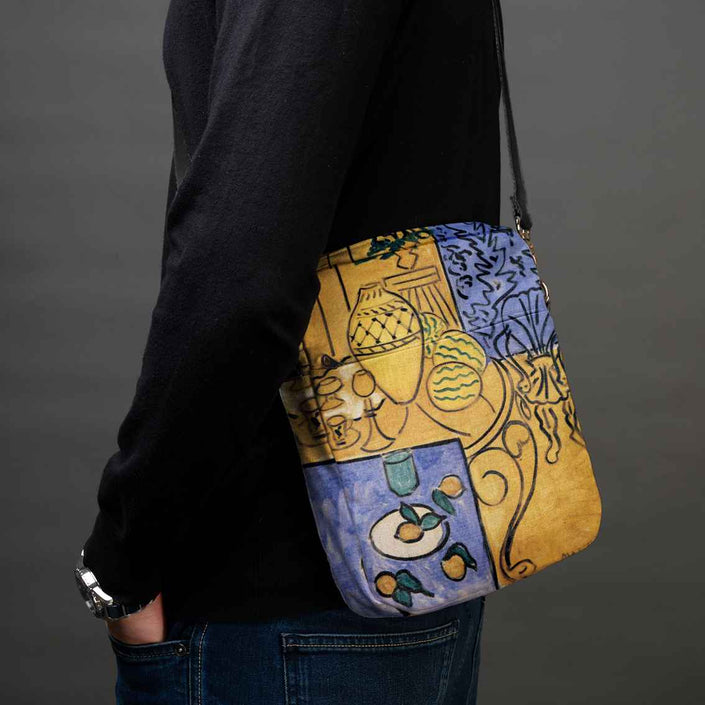 Men’s Premium Crossbody Bag M. K. Čiurlionis „Towers