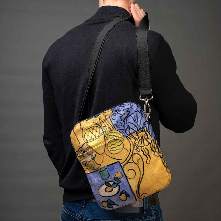 Men’s Premium Crossbody Bag M. K. Čiurlionis „Towers