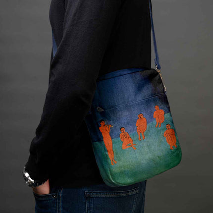 Men’s Premium Crossbody Bag M. K. Čiurlionis „Towers