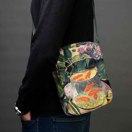 Men’s Premium Crossbody Bag M. K. Čiurlionis „Towers