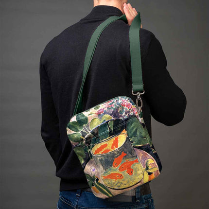 Men’s Premium Crossbody Bag M. K. Čiurlionis „Towers