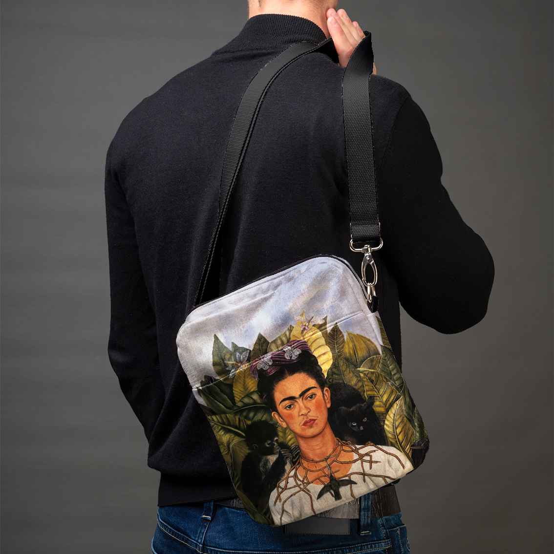 Men’s Premium Crossbody Bag M. K. Čiurlionis „Towers