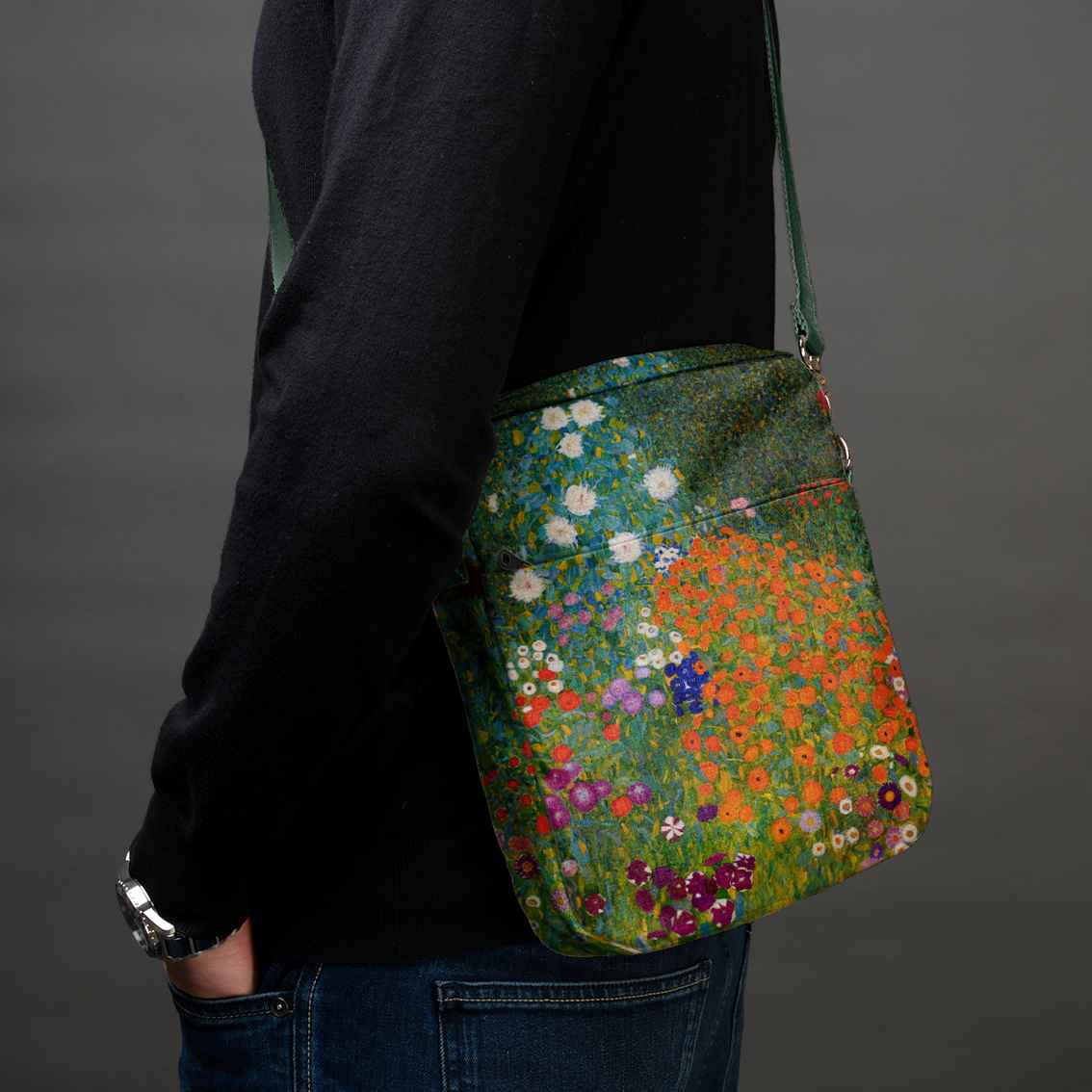 Men’s Premium Crossbody Bag M. K. Čiurlionis „Towers