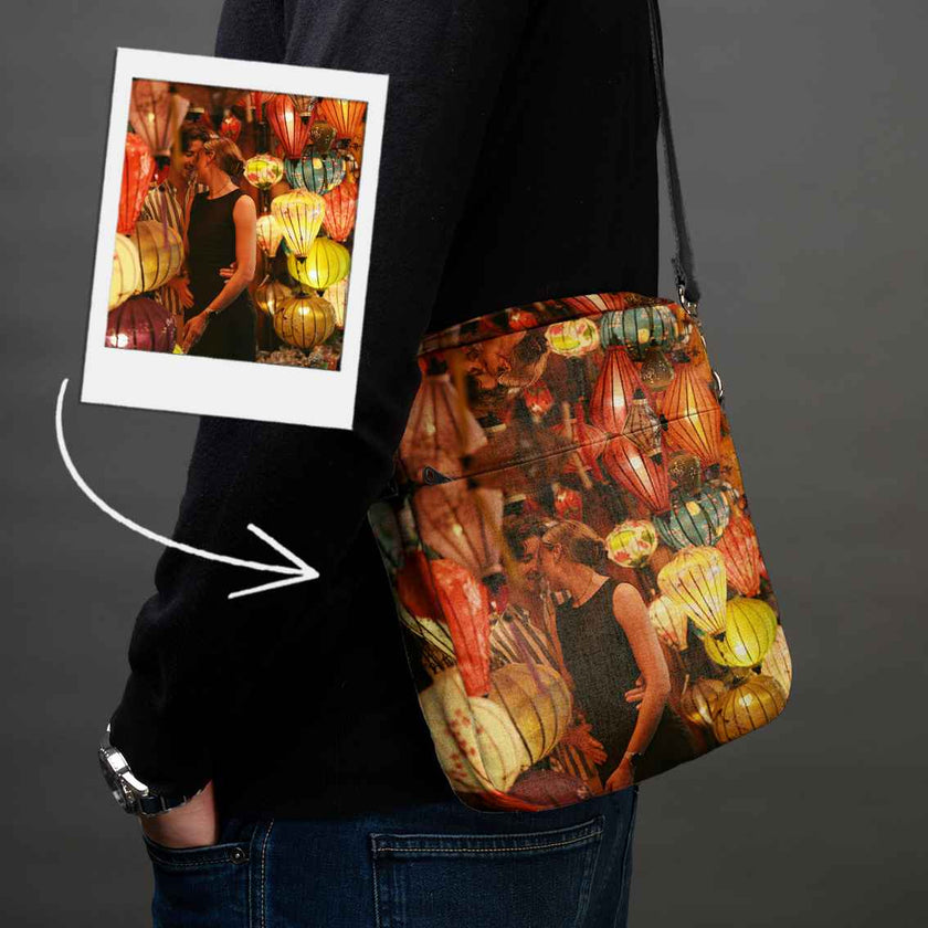 Vyriška rankinė per petį su jūsų nuotrauka