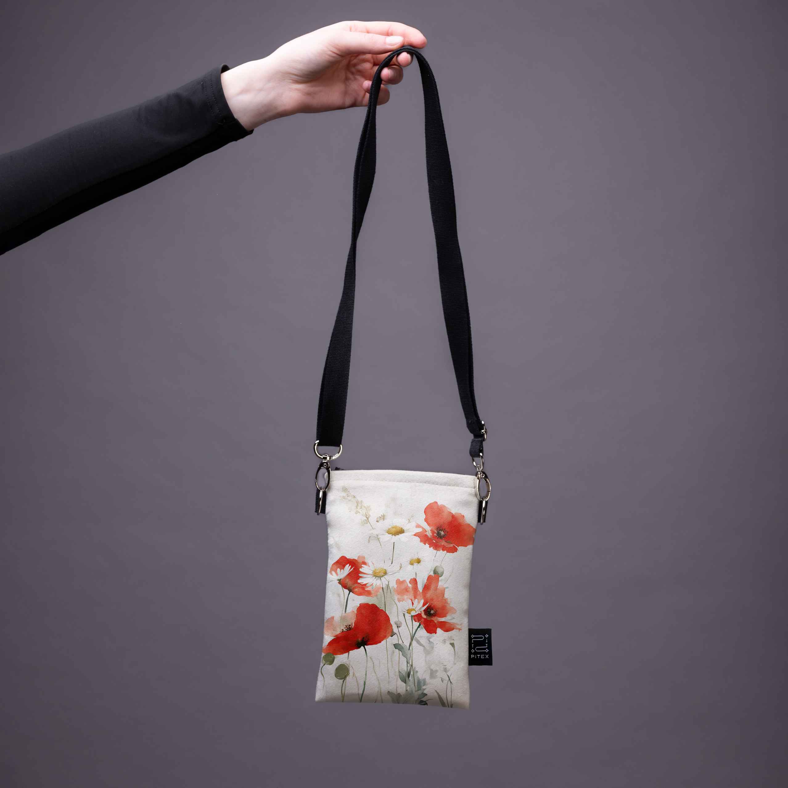 Telefono rankinė Gėlės „Aguonos ir Ramunės