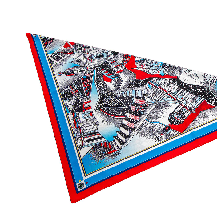 Skarelės ant kaklo moterims Aušra Čapskytė Pabučiavimas. Linkėjimai iš Vilniaus, sulankstyta, Lietuvos menininkų kolekcija,stilingi mados aksesuarai 2023