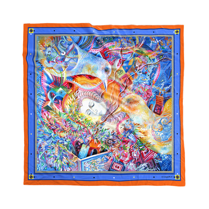 Skarelės ant kaklo moterims Aušra Čapskytė Šviesa iš praeities, Lietuvos menininkų kolekcija,stilingi mados aksesuarai 2023