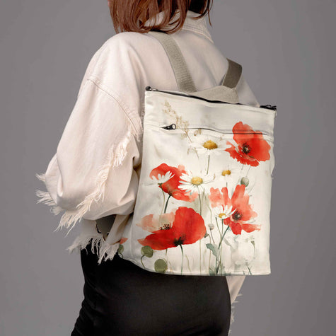 Kuprinė No.3 Gėlės „Aguonos ir Ramunės