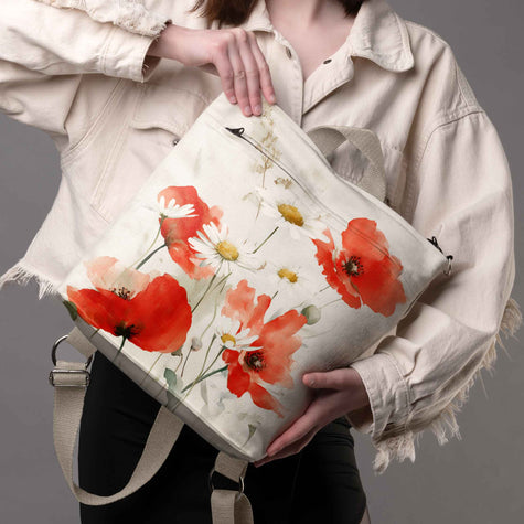 Kuprinė No.3 Gėlės „Aguonos ir Ramunės