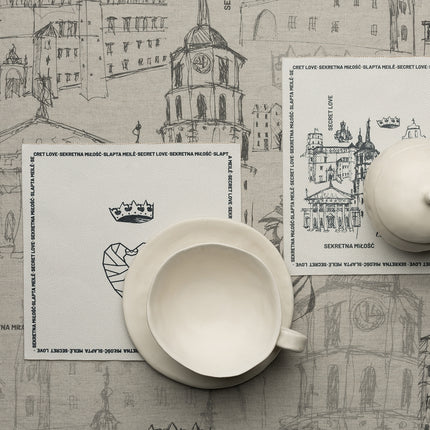 Stalo padėkliukai “Barboros ir Augusto istorijos žemėlapis” | balti | 6 vnt.