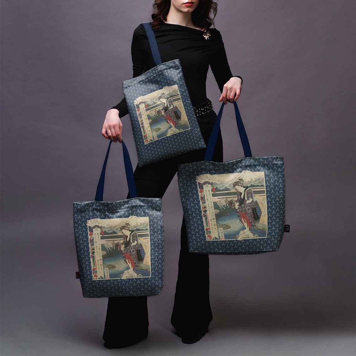 Pirkinių krepšys Yashima Gakutei „Geiša ir upė