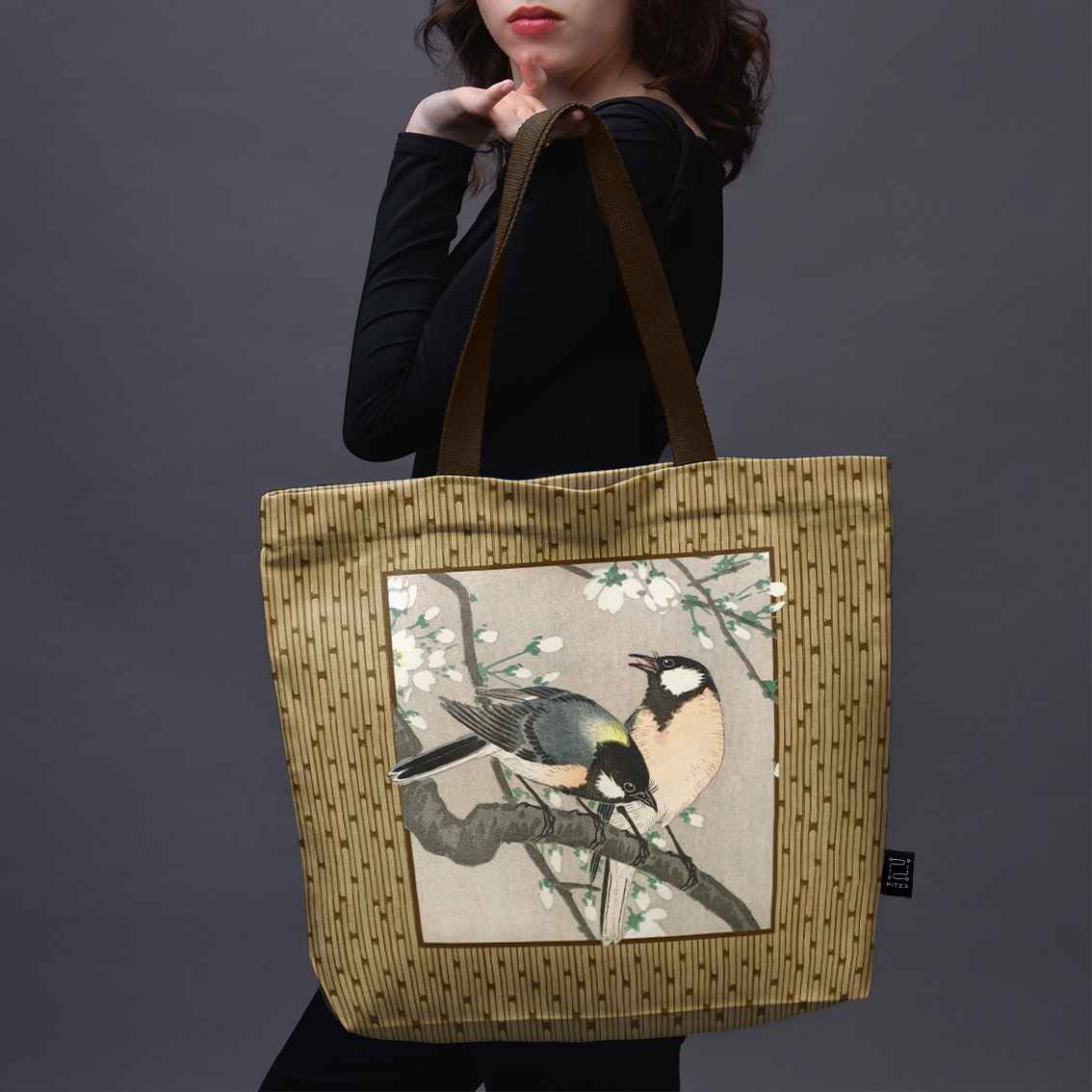 Shopping bag Ohara Koson „Tits on a cherry branch