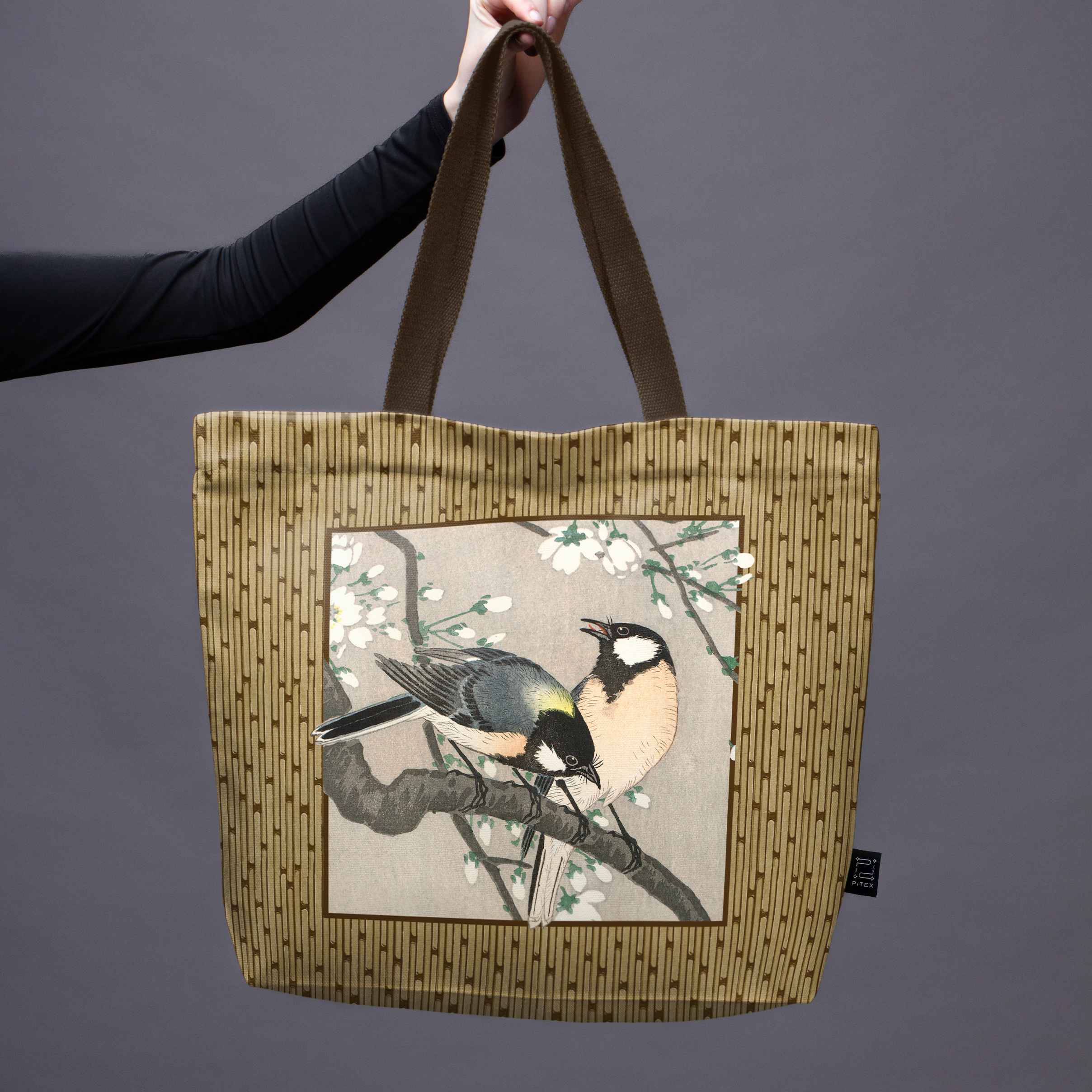 Shopping bag Ohara Koson „Tits on a cherry branch