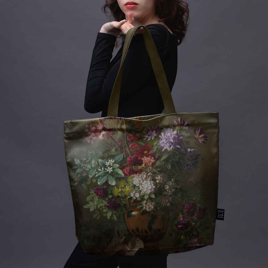 Pirkinių krepšys Gregorius van Os „Still Life with Flowers in a Greek Vase