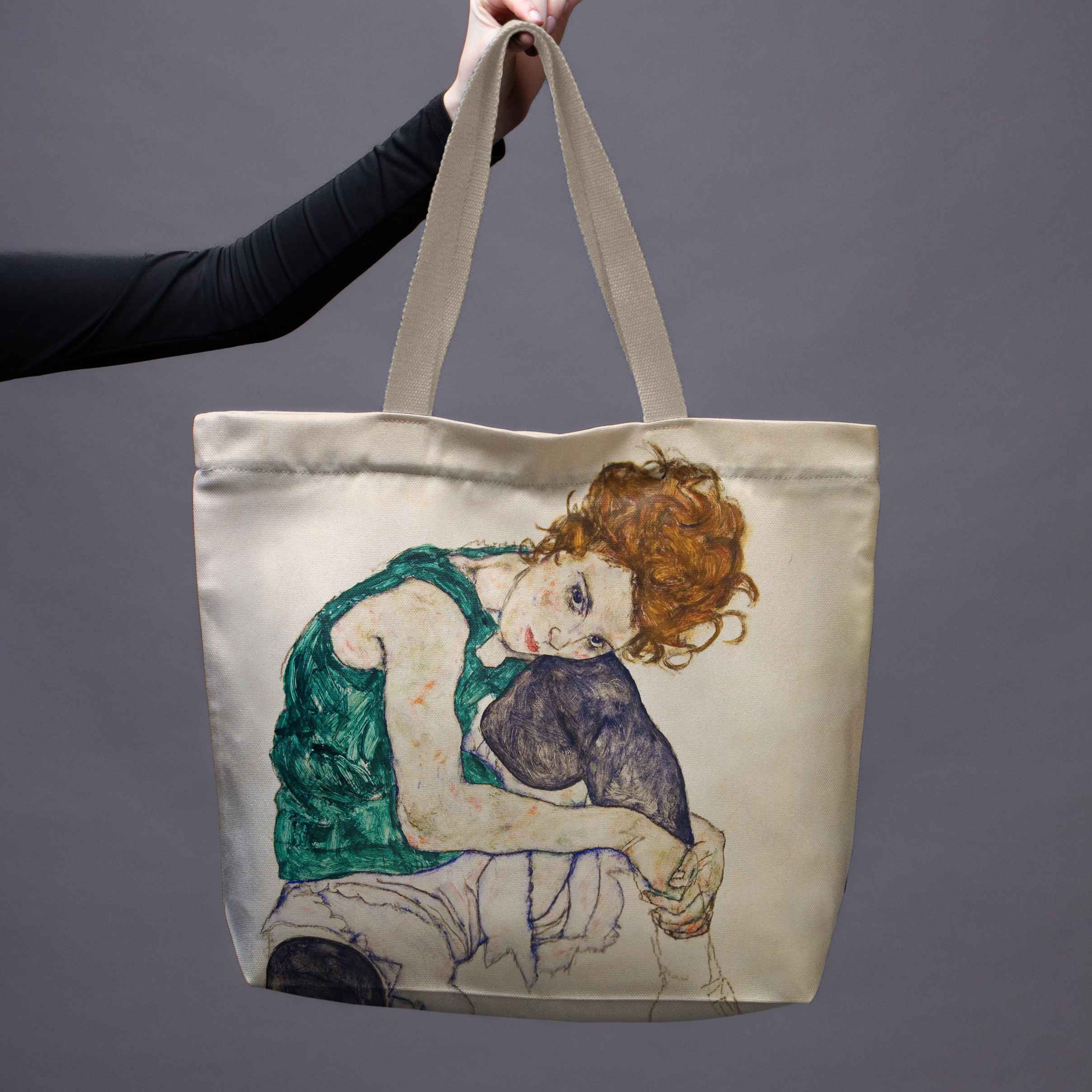 Pirkinių krepšys Egon Schiele „Seated Woman with Legs Drawn Up