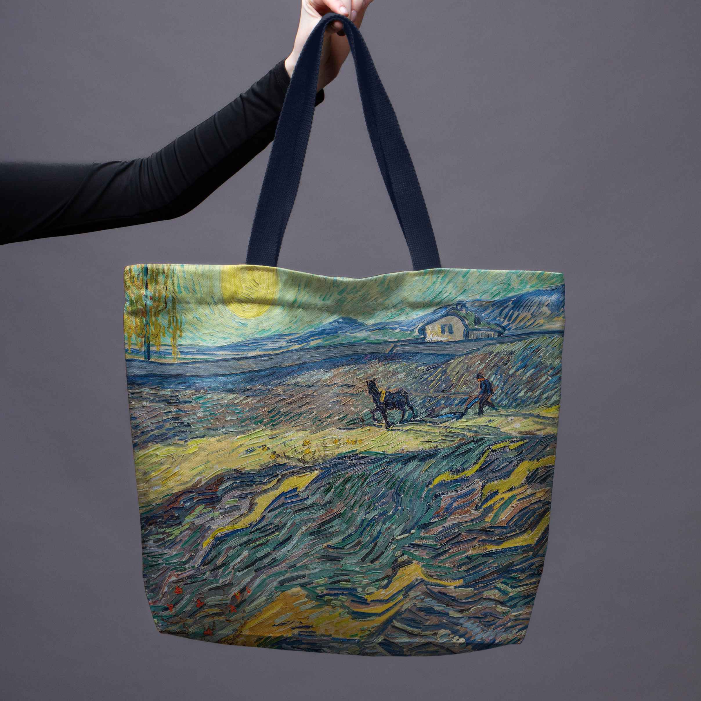 Pirkinių krepšys Vincent van Gogh „Field with Plowing Farmers