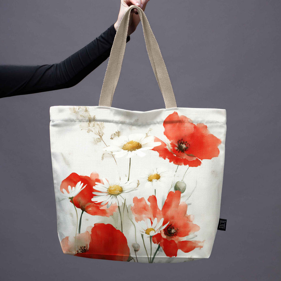 Pirkinių krepšys Gėlės „Aguonos ir Ramunės