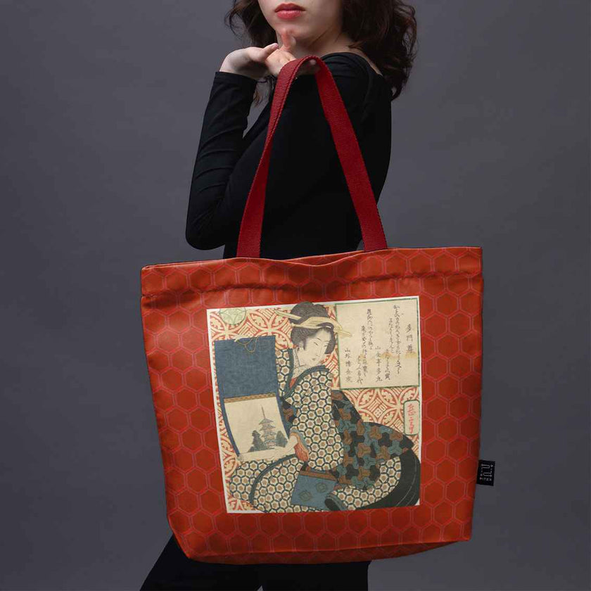Shopping bag Yashima Gakutei „Geisha and the Scroll