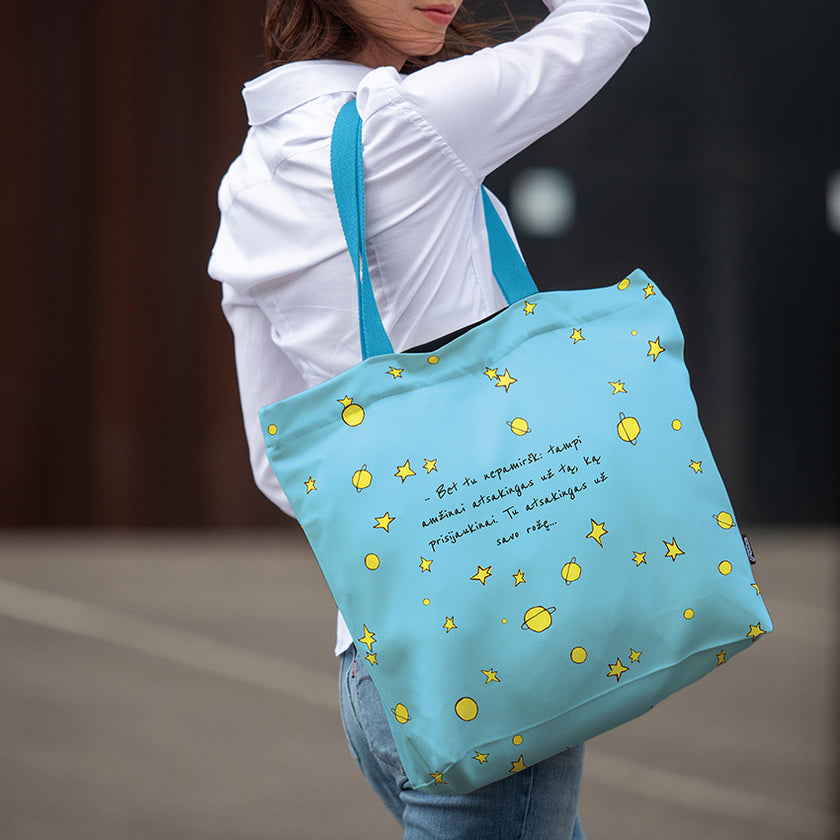 Pirkinių krepšys Antoine de Saint-Exupéry Mažasis princas „Planeta