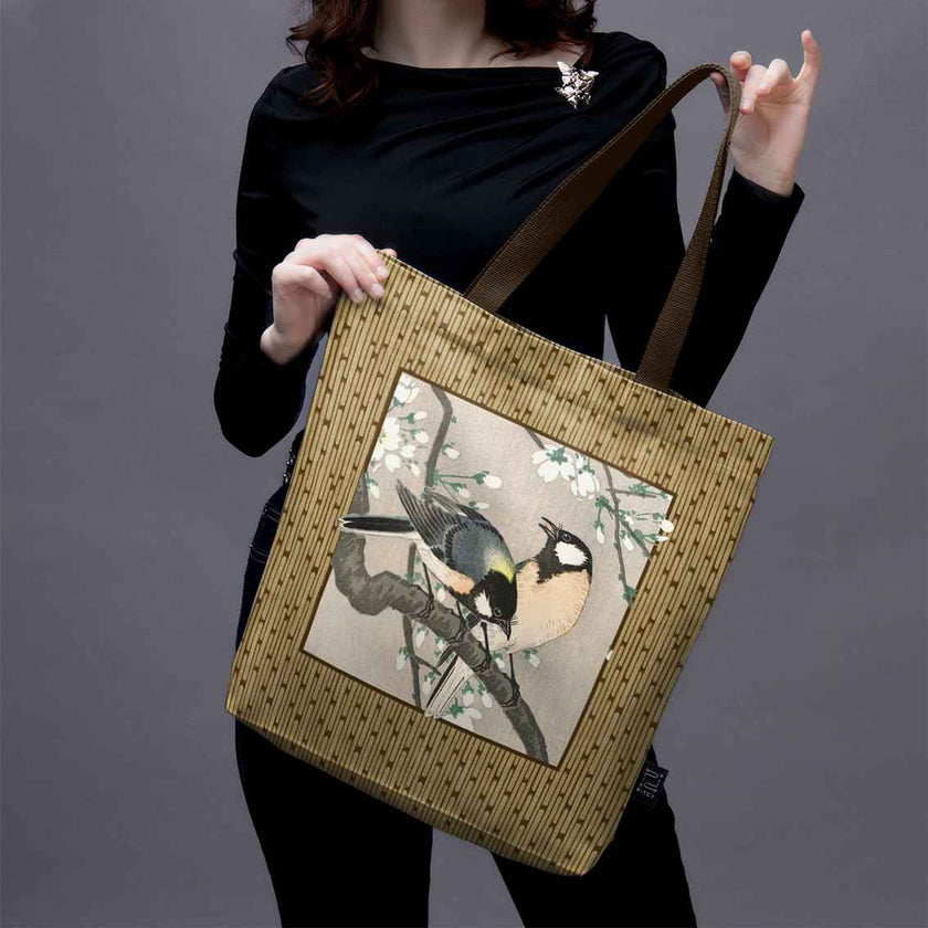Shopping bag Ohara Koson „Tits on a cherry branch