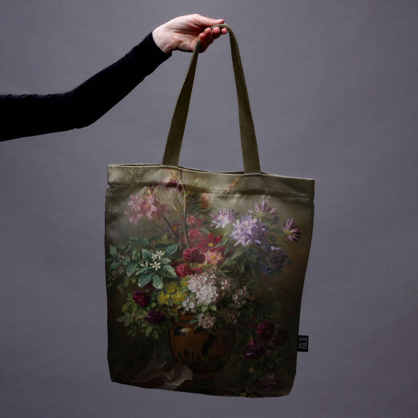 Pirkinių krepšys Gregorius van Os „Still Life with Flowers in a Greek Vase