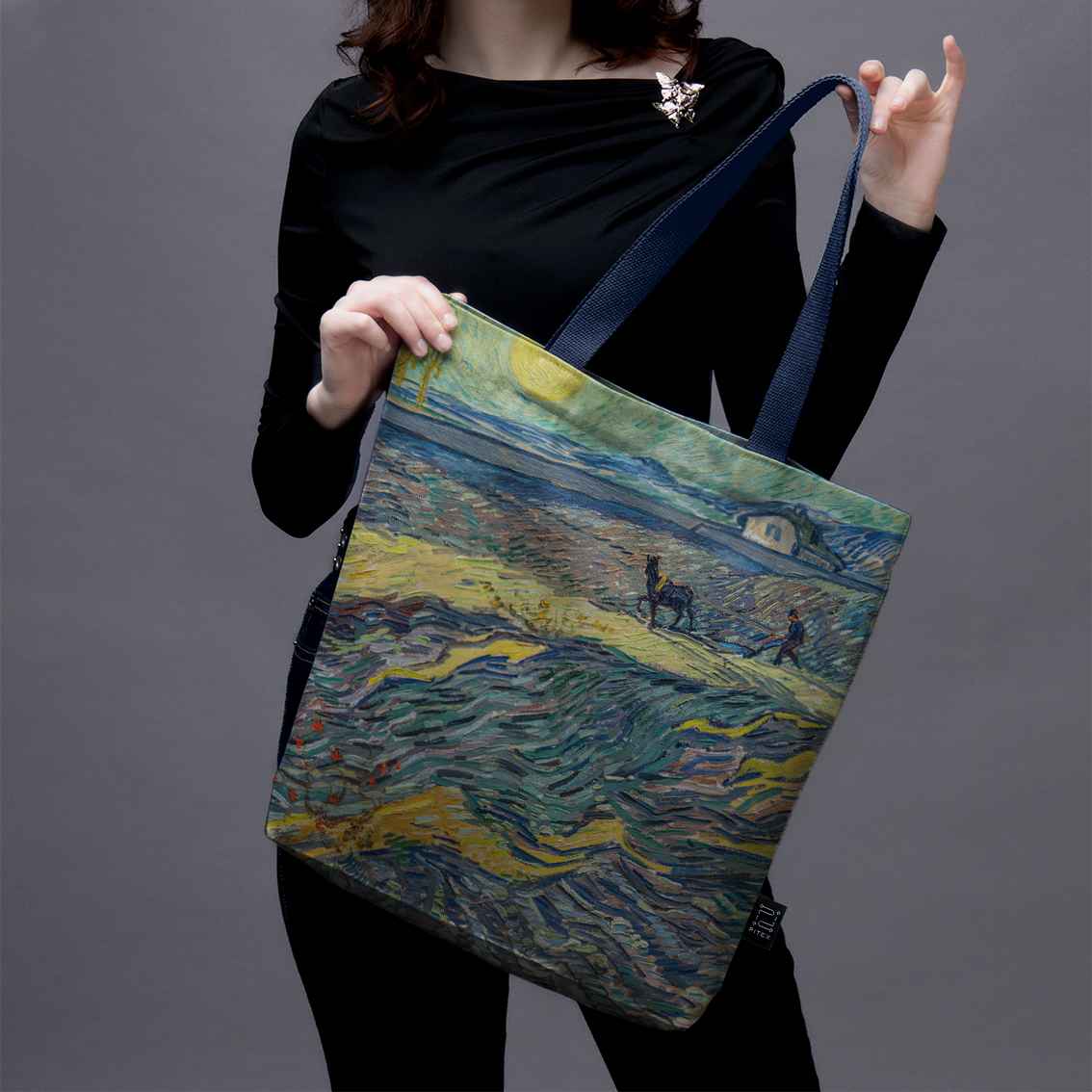 Pirkinių krepšys Vincent van Gogh „Field with Plowing Farmers