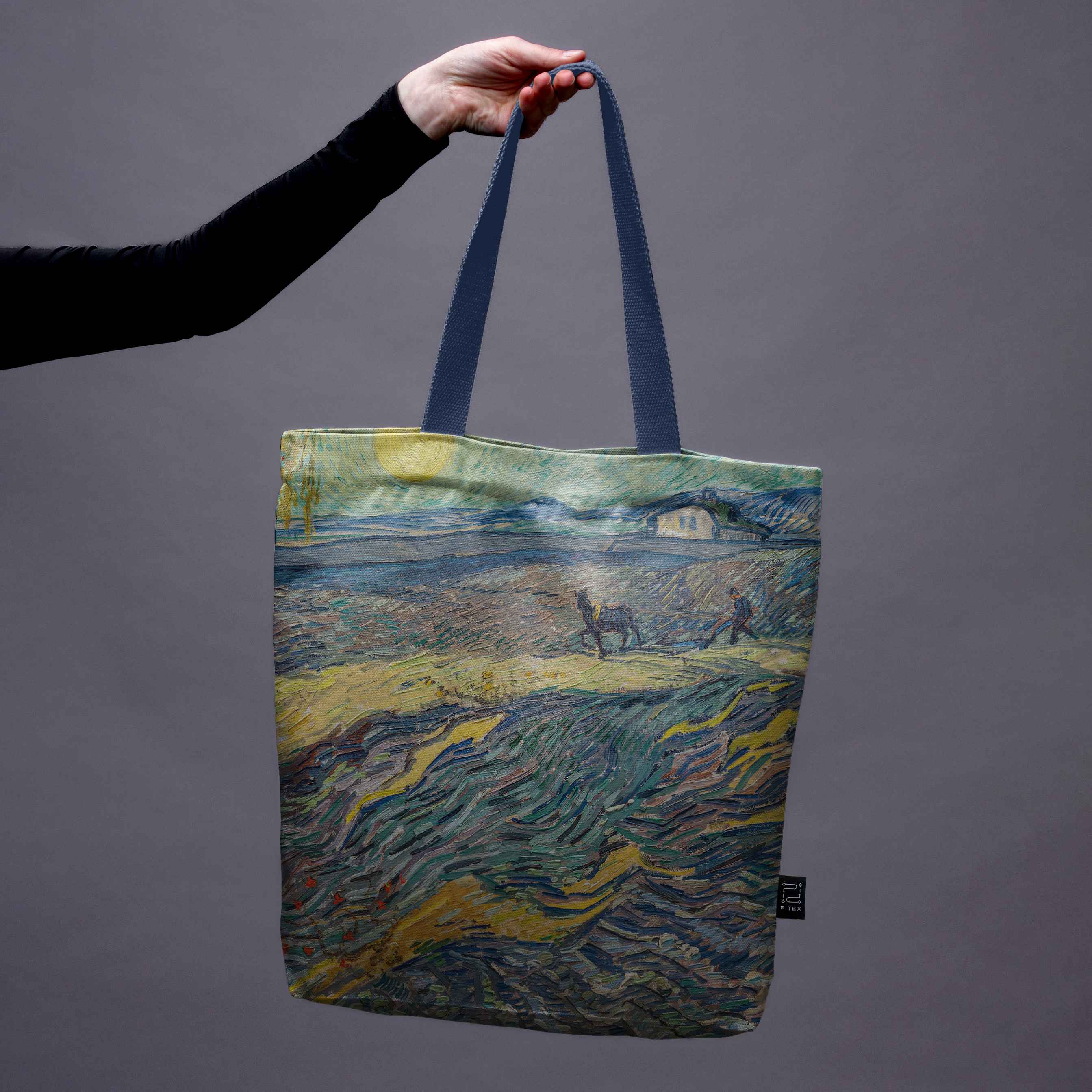 Pirkinių krepšys Vincent van Gogh „Field with Plowing Farmers