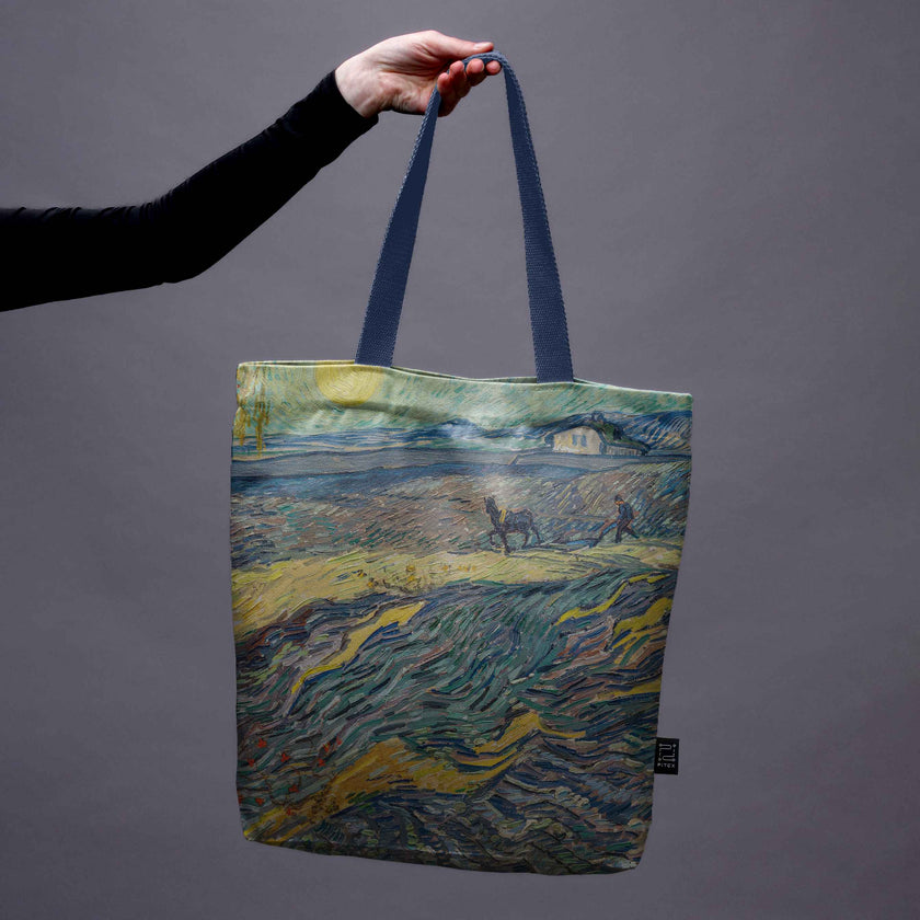 Pirkinių krepšys Vincent van Gogh „Field with Plowing Farmers