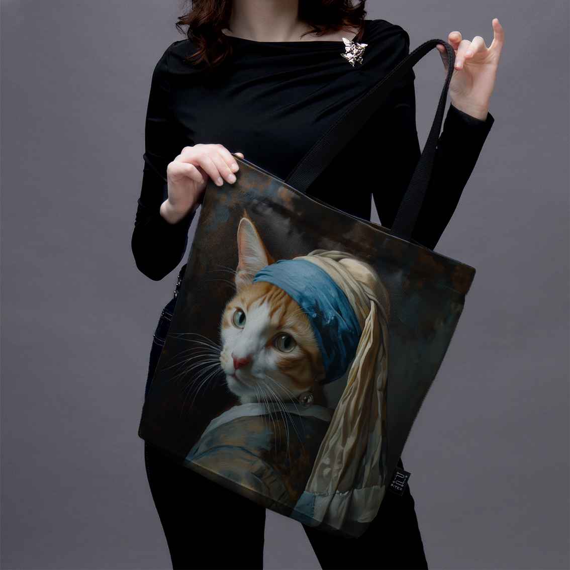 Pirkinių krepšys Imagine „Katė su perlo auskaru