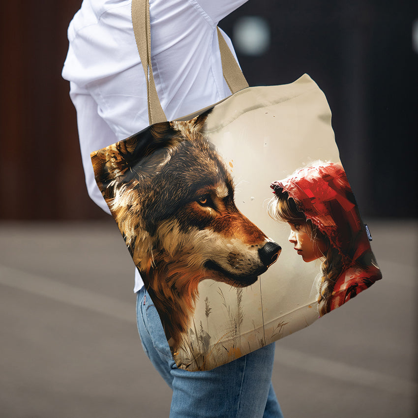 <tc>Tote bag Imagine "Little red riding hood and the Wolf"</tc>