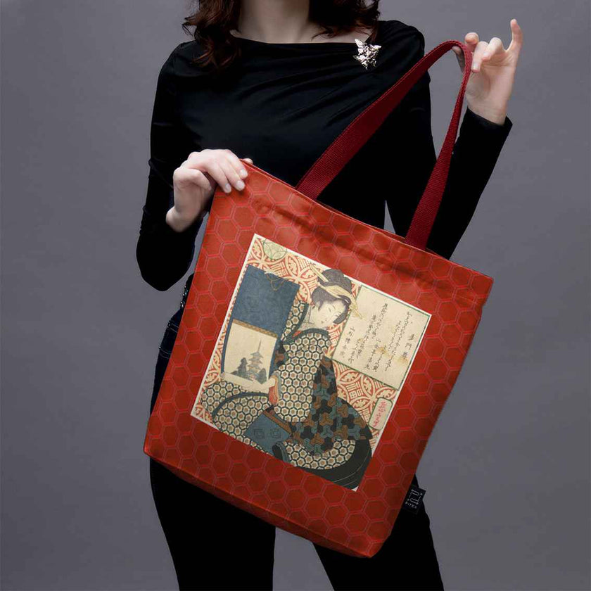 Shopping bag Yashima Gakutei „Geisha and the Scroll