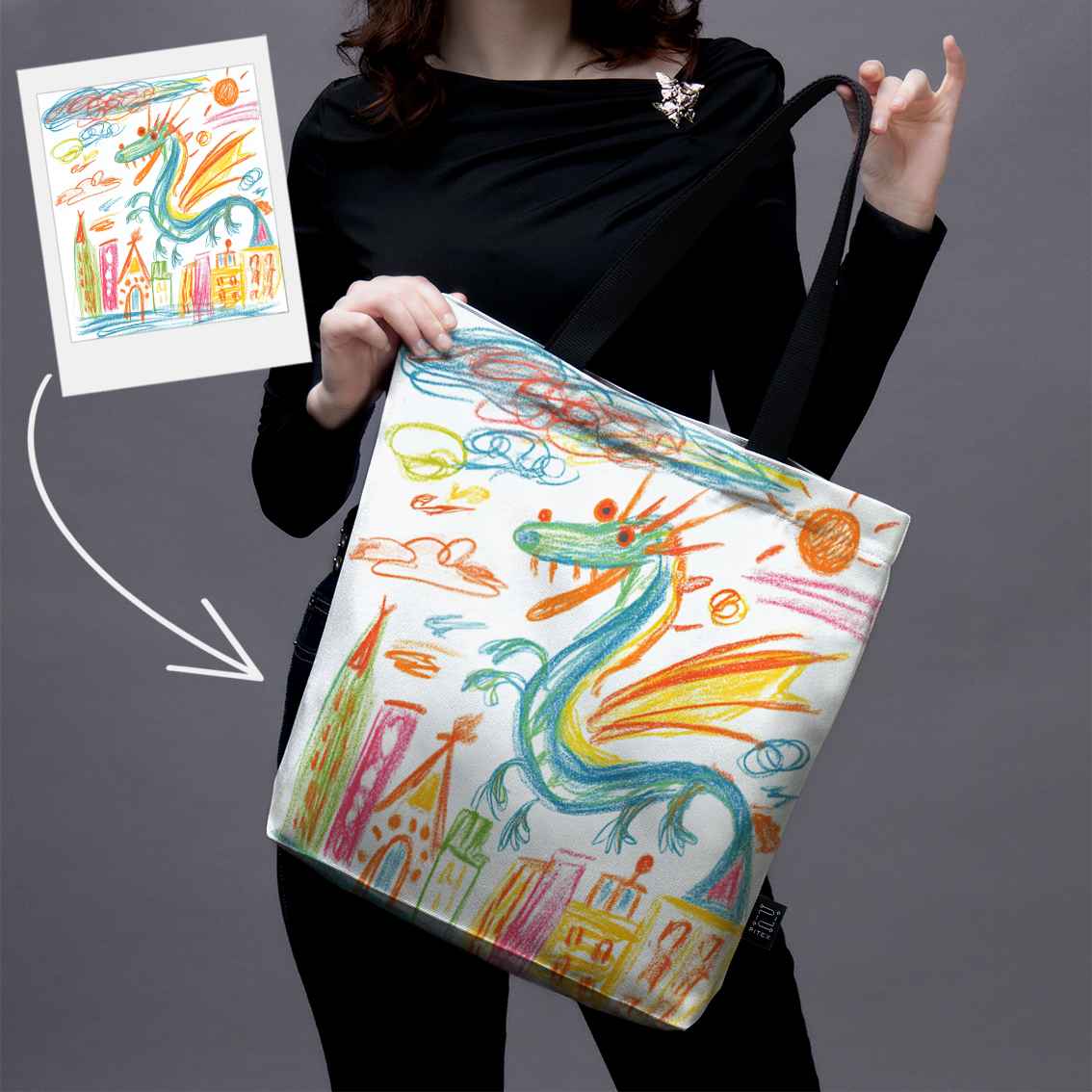 Pirkinių krepšys su jūsų nuotrauka