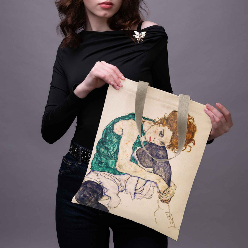 Pirkinių krepšys Egon Schiele „Seated Woman with Legs Drawn Up