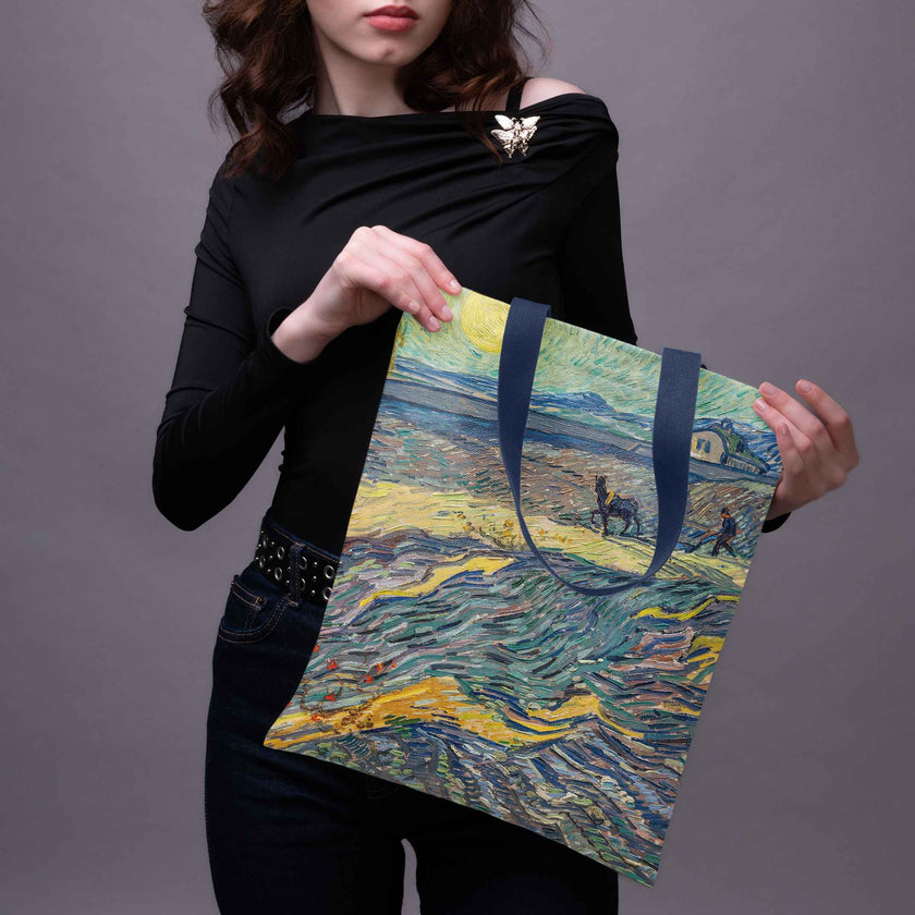 Pirkinių krepšys Vincent van Gogh „Field with Plowing Farmers