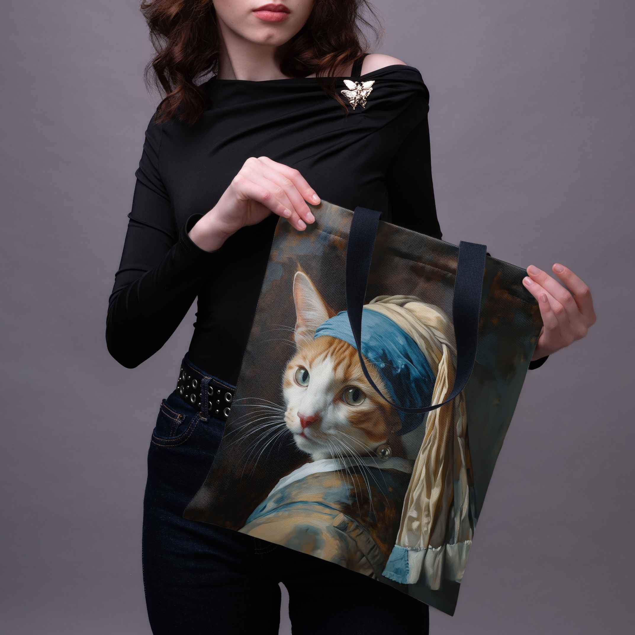 Pirkinių krepšys Imagine „Katė su perlo auskaru