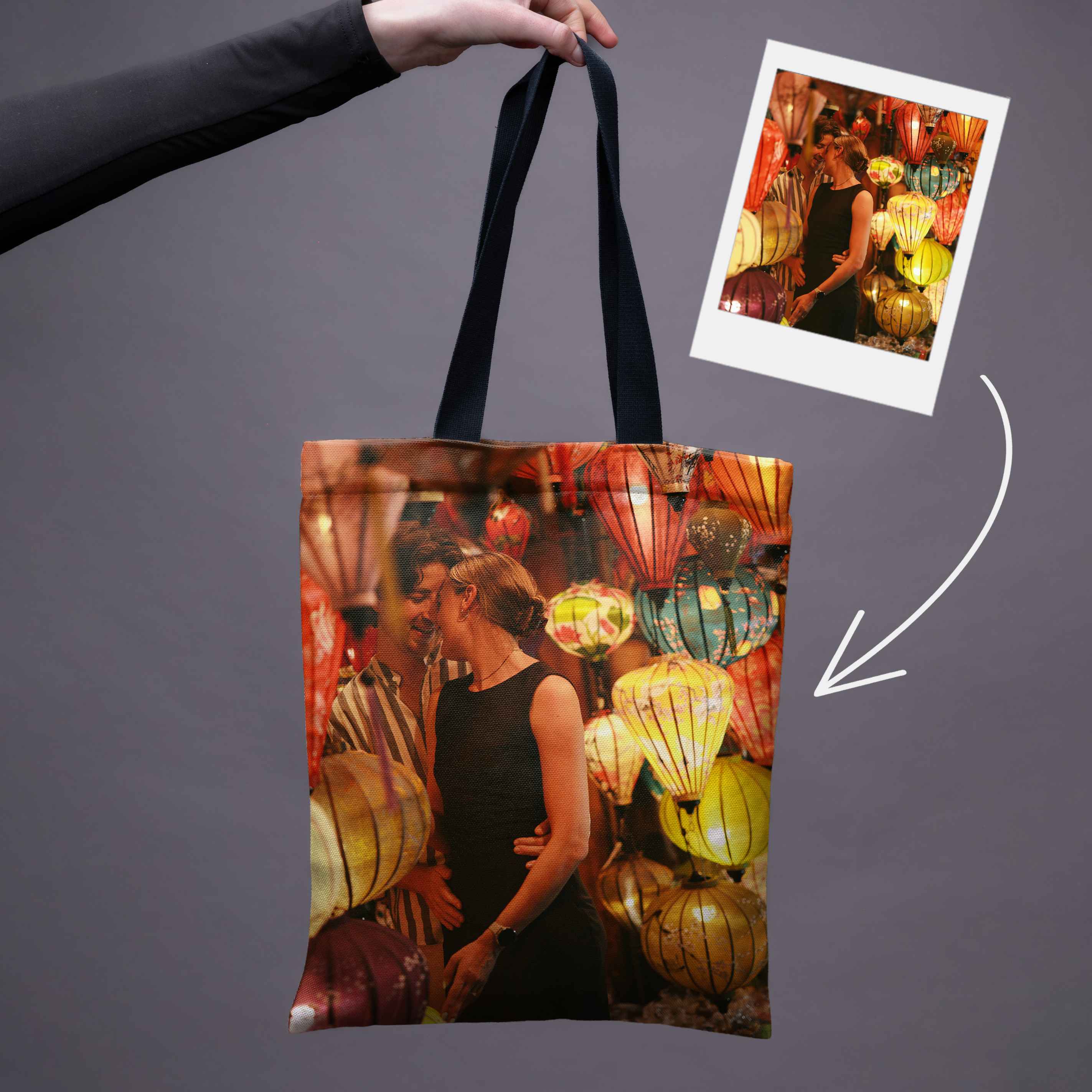 Pirkinių krepšys su jūsų nuotrauka