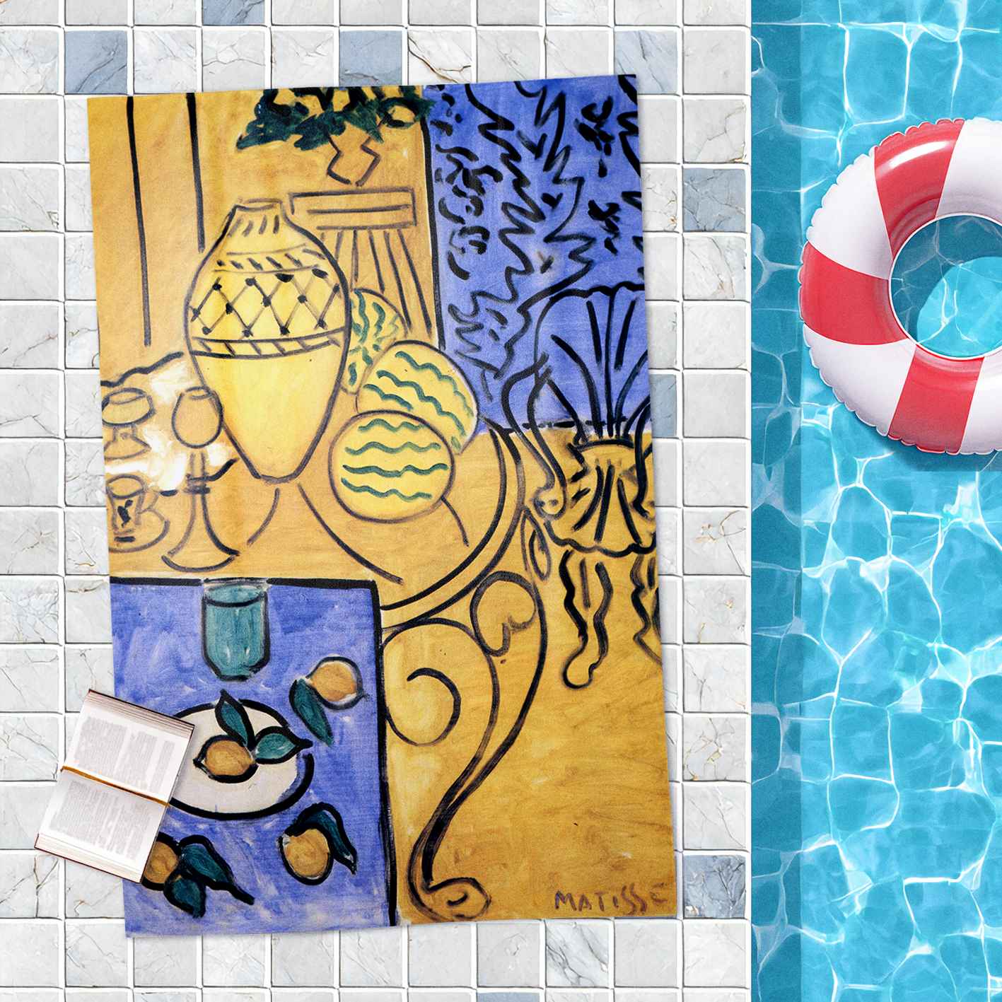 Rankšluostis Henri Matisse „Interior, Yellow & Blue