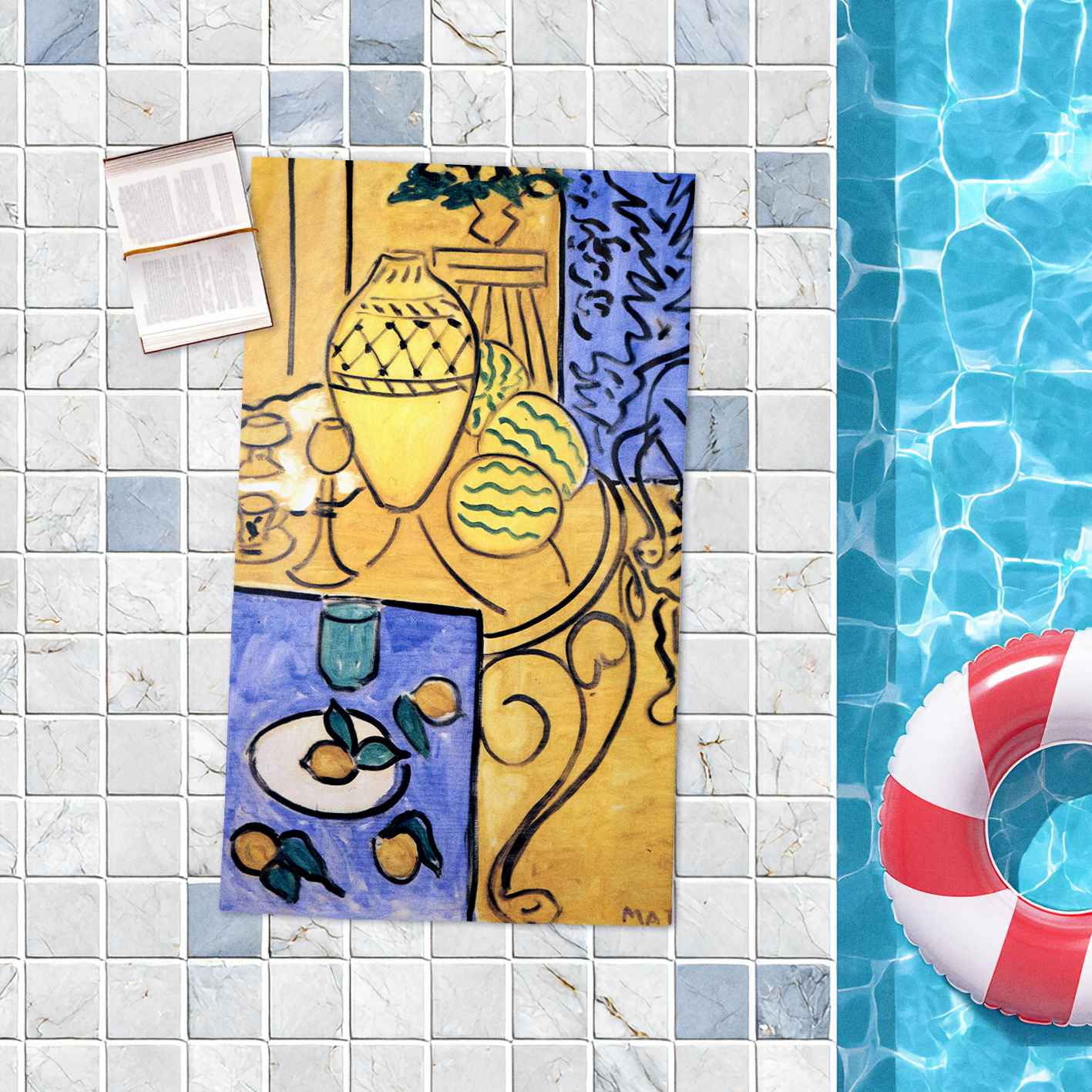 Rankšluostis Henri Matisse „Interior, Yellow & Blue