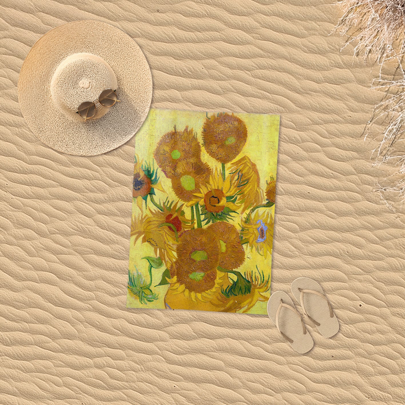 Towel Johannes Van Os "Still Life With Flowers In A Greek Vase"