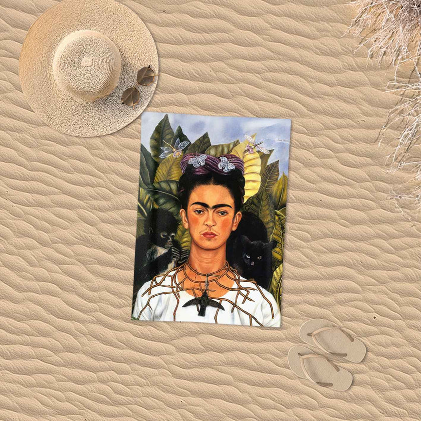Rankšluostis Frida Kahlo „Self-Portrait with Thorn Necklace and Hummingbird