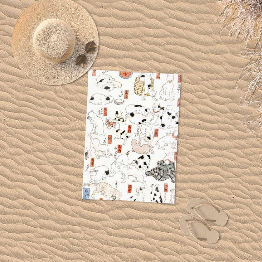 Rankšluostis Utagawa Kuniyoshi  „Cats